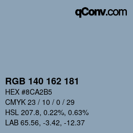 カラーコード: RGB 140 162 181 | qconv.com