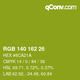 Color code: RGB 140 162 26 | qconv.com