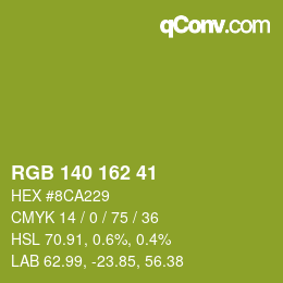 Color code: RGB 140 162 41 | qconv.com