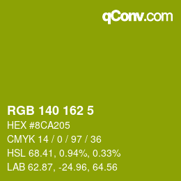 カラーコード: RGB 140 162 5 | qconv.com