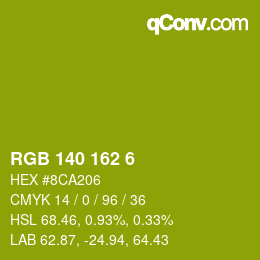 颜色代码: RGB 140 162 6 | qconv.com