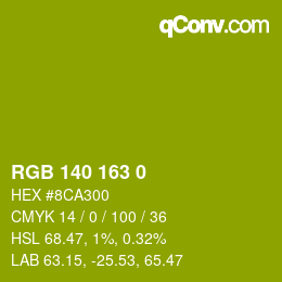 カラーコード: RGB 140 163 0 | qconv.com