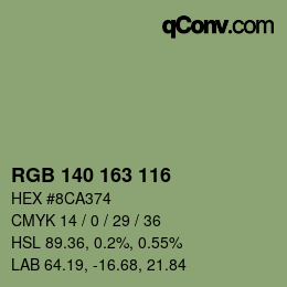 カラーコード: RGB 140 163 116 | qconv.com