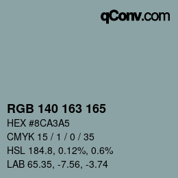 カラーコード: RGB 140 163 165 | qconv.com