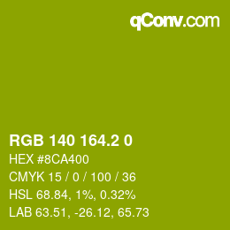 カラーコード: RGB 140 164.2 0 | qconv.com