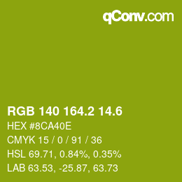 カラーコード: RGB 140 164.2 14.6 | qconv.com