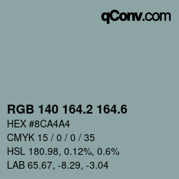 カラーコード: RGB 140 164.2 164.6 | qconv.com