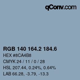 カラーコード: RGB 140 164.2 184.6 | qconv.com