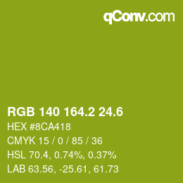 カラーコード: RGB 140 164.2 24.6 | qconv.com