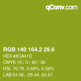 カラーコード: RGB 140 164.2 29.6 | qconv.com