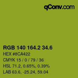 カラーコード: RGB 140 164.2 34.6 | qconv.com