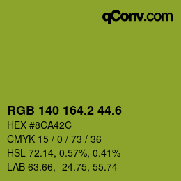 カラーコード: RGB 140 164.2 44.6 | qconv.com