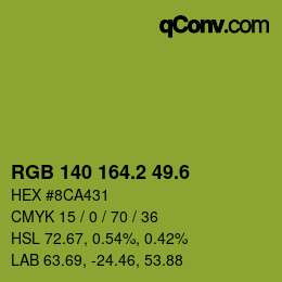 カラーコード: RGB 140 164.2 49.6 | qconv.com