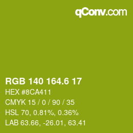 カラーコード: RGB 140 164.6 17 | qconv.com