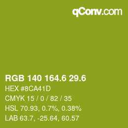 カラーコード: RGB 140 164.6 29.6 | qconv.com