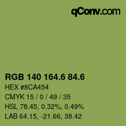 カラーコード: RGB 140 164.6 84.6 | qconv.com