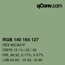 颜色代码: RGB 140 164 127 | qconv.com