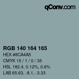 カラーコード: RGB 140 164 165 | qconv.com