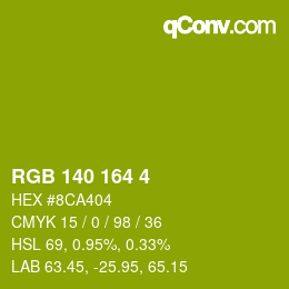 カラーコード: RGB 140 164 4 | qconv.com