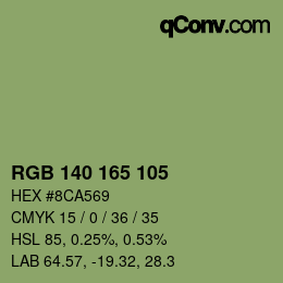 カラーコード: RGB 140 165 105 | qconv.com