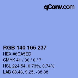 Color code: RGB 140 165 237 | qconv.com