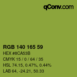 颜色代码: RGB 140 165 59 | qconv.com