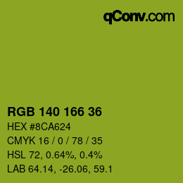 カラーコード: RGB 140 166 36 | qconv.com