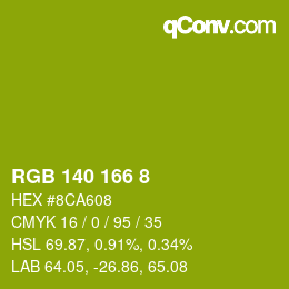 颜色代码: RGB 140 166 8 | qconv.com