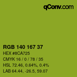 Farbcode: RGB 140 167 37 | qconv.com