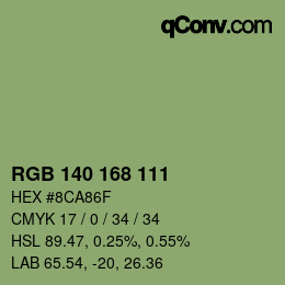 カラーコード: RGB 140 168 111 | qconv.com