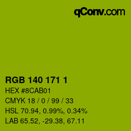 Color code: RGB 140 171 1 | qconv.com