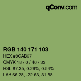 カラーコード: RGB 140 171 103 | qconv.com
