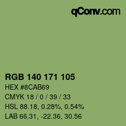 颜色代码: RGB 140 171 105 | qconv.com