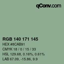 颜色代码: RGB 140 171 145 | qconv.com