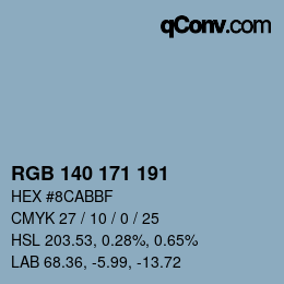 颜色代码: RGB 140 171 191 | qconv.com
