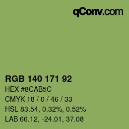 カラーコード: RGB 140 171 92 | qconv.com