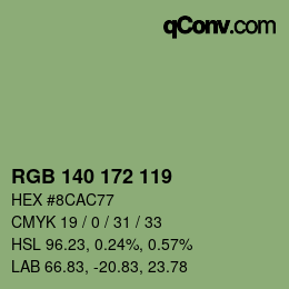 Farbcode: RGB 140 172 119 | qconv.com