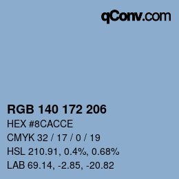 カラーコード: RGB 140 172 206 | qconv.com