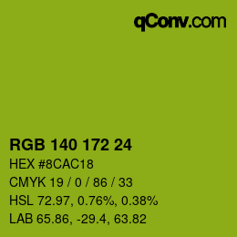 カラーコード: RGB 140 172 24 | qconv.com