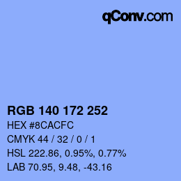 カラーコード: RGB 140 172 252 | qconv.com