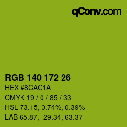カラーコード: RGB 140 172 26 | qconv.com