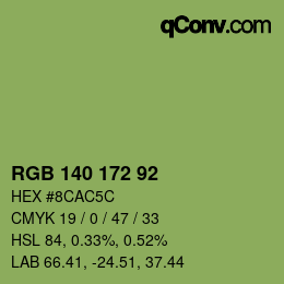 カラーコード: RGB 140 172 92 | qconv.com