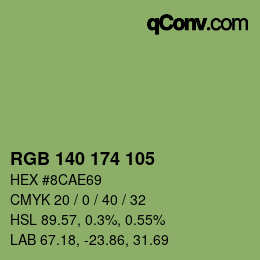 Color code: RGB 140 174 105 | qconv.com