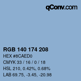 Code couleur: RGB 140 174 208 | qconv.com