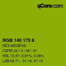 Color code: RGB 140 175 8 | qconv.com