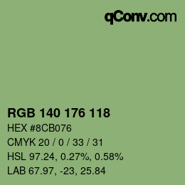 カラーコード: RGB 140 176 118 | qconv.com