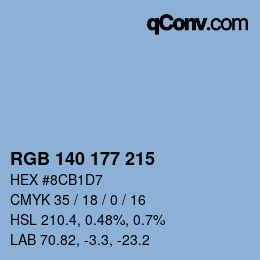 カラーコード: RGB 140 177 215 | qconv.com