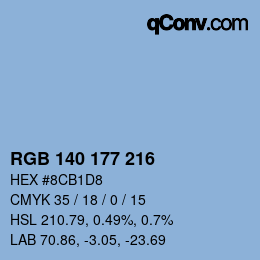 Code couleur: RGB 140 177 216 | qconv.com
