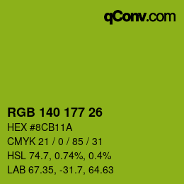 Color code: RGB 140 177 26 | qconv.com