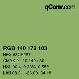 Color code: RGB 140 178 103 | qconv.com
